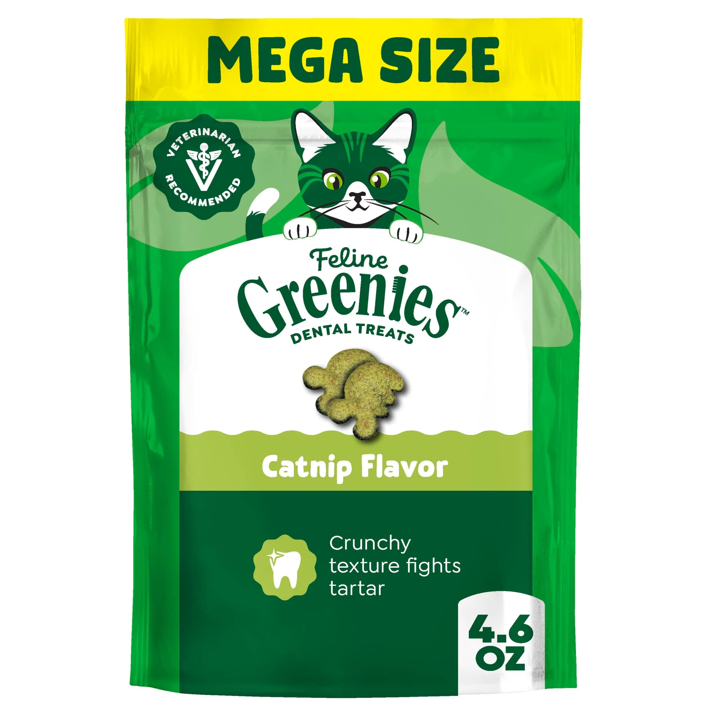 Greenies Feline Dental Cat Treats, Catnip Flavor, 4.6 oz Pack - main product image