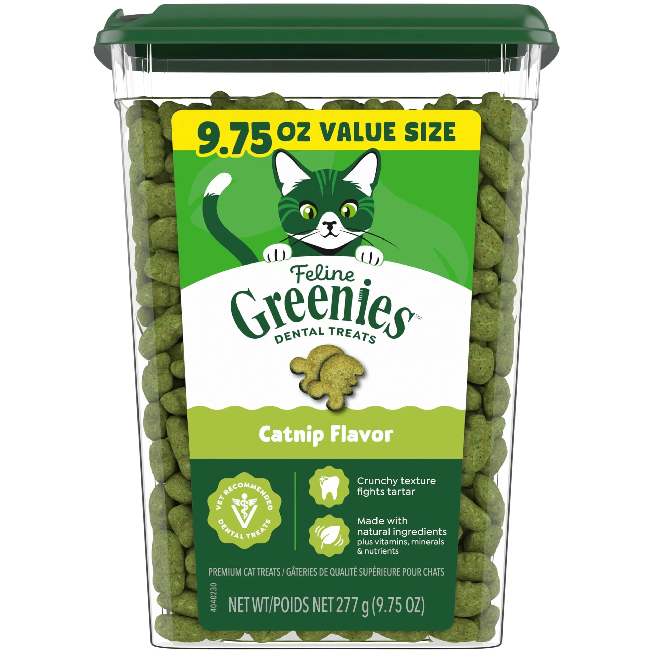 Greenies Feline Dental Cat Treats, Catnip Flavor, 9.75 oz Pack | Veterinarian-Recommended Oral Care - main product image