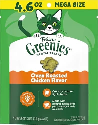 Greenies Feline Dental Cat Treats Roasted Chicken Flavor 130.4 g (4.6 oz) | Vet-Recommended Oral Care for Cats thumbnail 1