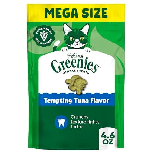 Greenies Feline Natural Dental Cat Treats Tempting Tuna Flavor 21 oz (595 g) | Vet-Recommended Oral Care - main product image