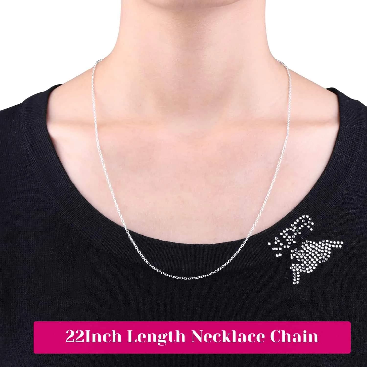 Selizo Silver Plated Cable Necklace Chains 56.5 cm (22 Inches) | 30 Pack for Jewelry Making - view 5