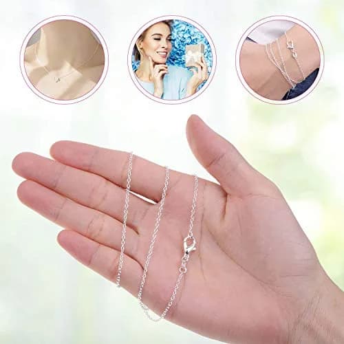 Selizo Silver Plated Cable Necklace Chains 56.5 cm (22 Inches) | 30 Pack for Jewelry Making thumbnail 6