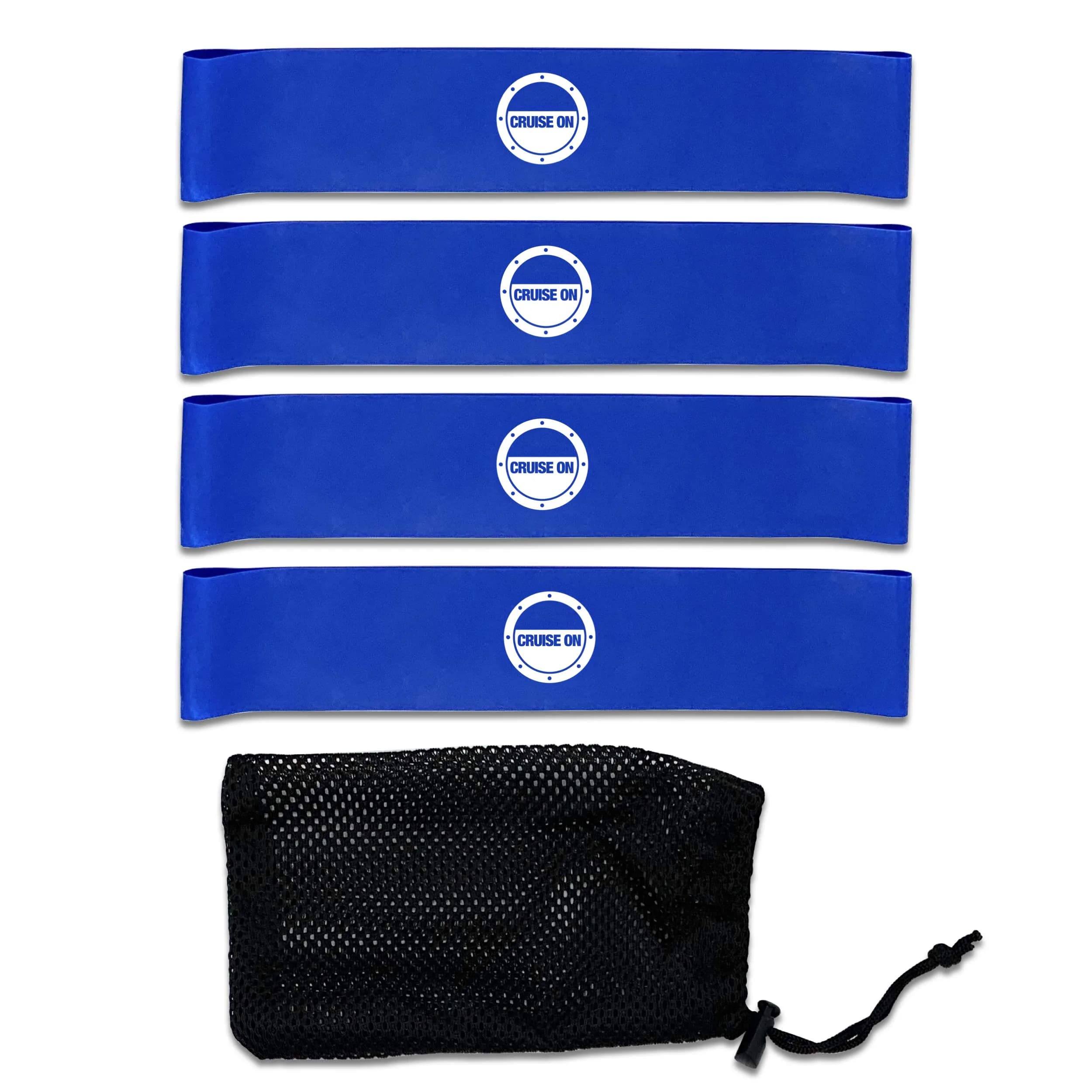 Cruise On Towel Bands for Cruise Chairs, 4 Pack, Blue | Flexible Latex Towel Holders for Beach & Pool thumbnail 7