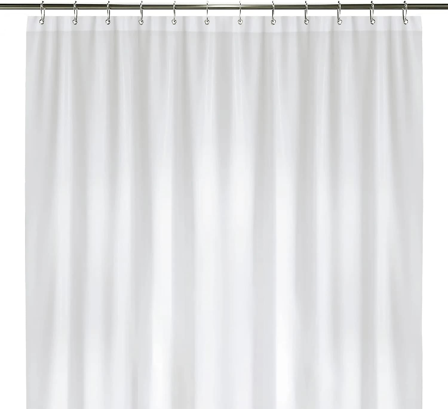 LiBa Shower Curtain PEVA 8G 72x72 Inch Waterproof Clear | Non-Toxic, Mildew Resistant, Rustproof Grommets — 8g Peva - White