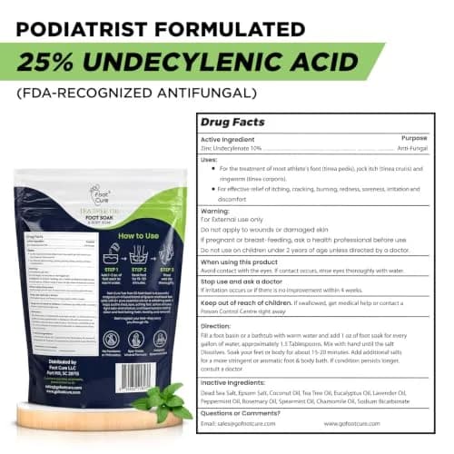 FOOT CURE Tea Tree Oil Epsom Salt Foot Soak 473ml (16 Fl Oz) | Softens Calluses & Refreshes Tired Feet thumbnail 6
