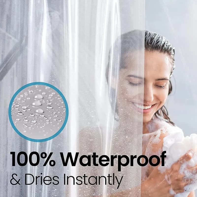 LiBa Shower Curtain PEVA 8G 36x72 Inch Waterproof Clear | Water-Resistant Bathroom Essential thumbnail 7