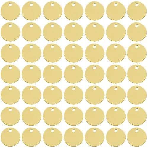 Shapenty Small Round Stainless Steel Flat Blank Stamping Tag Pendants 10MM | DIY Jewelry Charms thumbnail 1