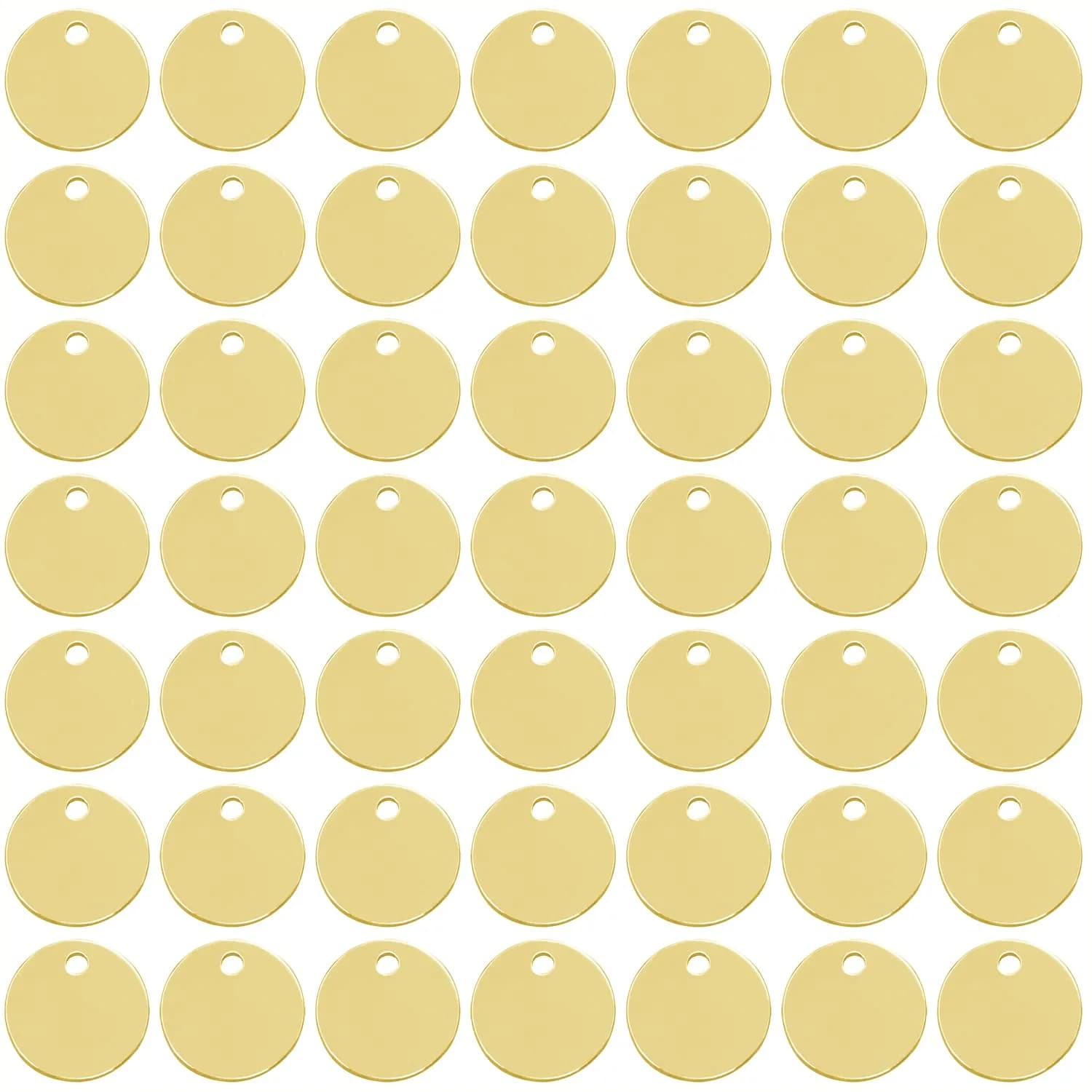 Shapenty Small Round Stainless Steel Flat Blank Stamping Tag Pendants 8MM | DIY Jewelry Charms — Gold / 10MM