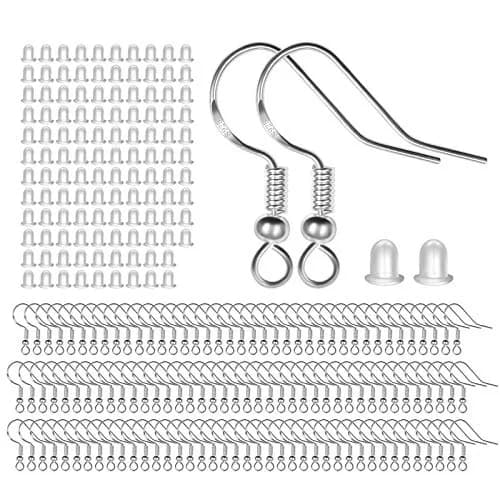 MENKEY Sterling Silver Earring Hooks 120 PCS | Hypoallergenic Jewelry Findings for DIY thumbnail 1