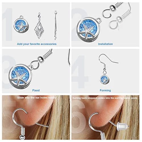 MENKEY Sterling Silver Earring Hooks 120 PCS | Hypoallergenic Jewelry Findings for DIY thumbnail 4