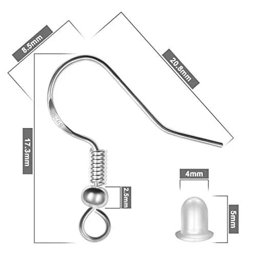 MENKEY Sterling Silver Earring Hooks 120 PCS | Hypoallergenic Jewelry Findings for DIY thumbnail 2