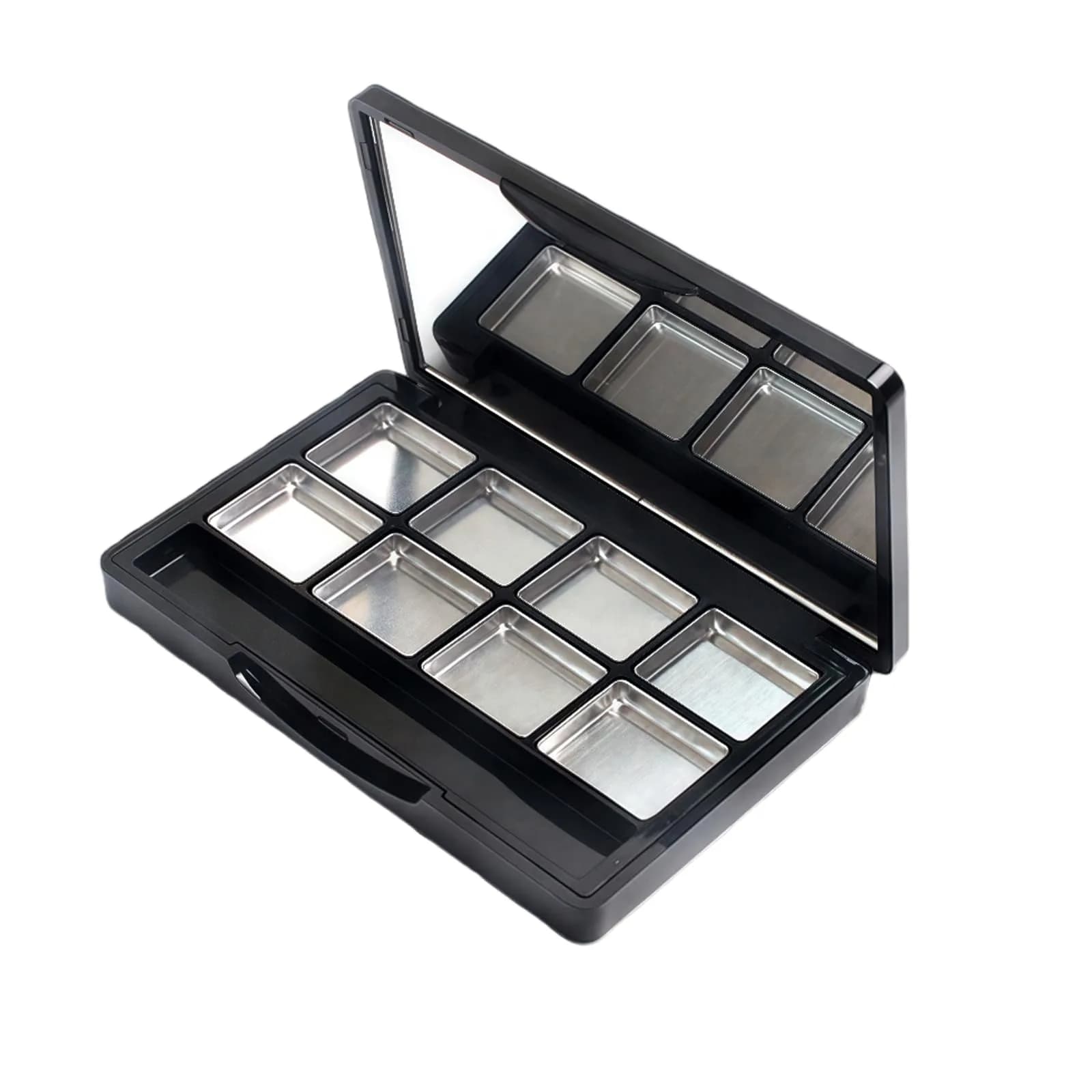 Elandy Cosmetic Case Black 90*58*11mm | Portable DIY Makeup Organizer with Mirror — Black