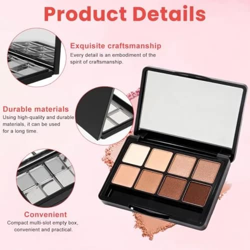 Elandy Cosmetic Case Black 90*58*11mm | Portable DIY Makeup Organizer with Mirror thumbnail 3