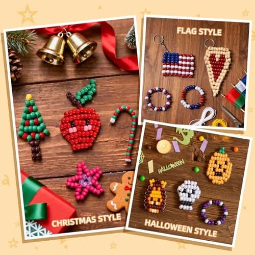 Simetufy Pony Beads 3600Pcs Rainbow Plastic Beads | Assorted Colors for DIY Crafts thumbnail 4