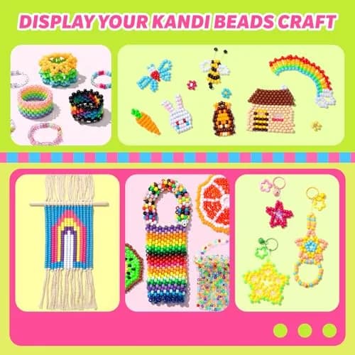 Simetufy Pony Beads 3600Pcs Rainbow Plastic Beads | Assorted Colors for DIY Crafts thumbnail 8