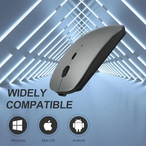 KLO Rechargeable Bluetooth Mouse 4 Modes | Silent, 1600 DPI, Type-C/USB/BT5.2 | Grey thumbnail 6