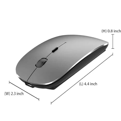KLO Rechargeable Bluetooth Mouse 4 Modes | Silent, 1600 DPI, Type-C/USB/BT5.2 | Grey thumbnail 7