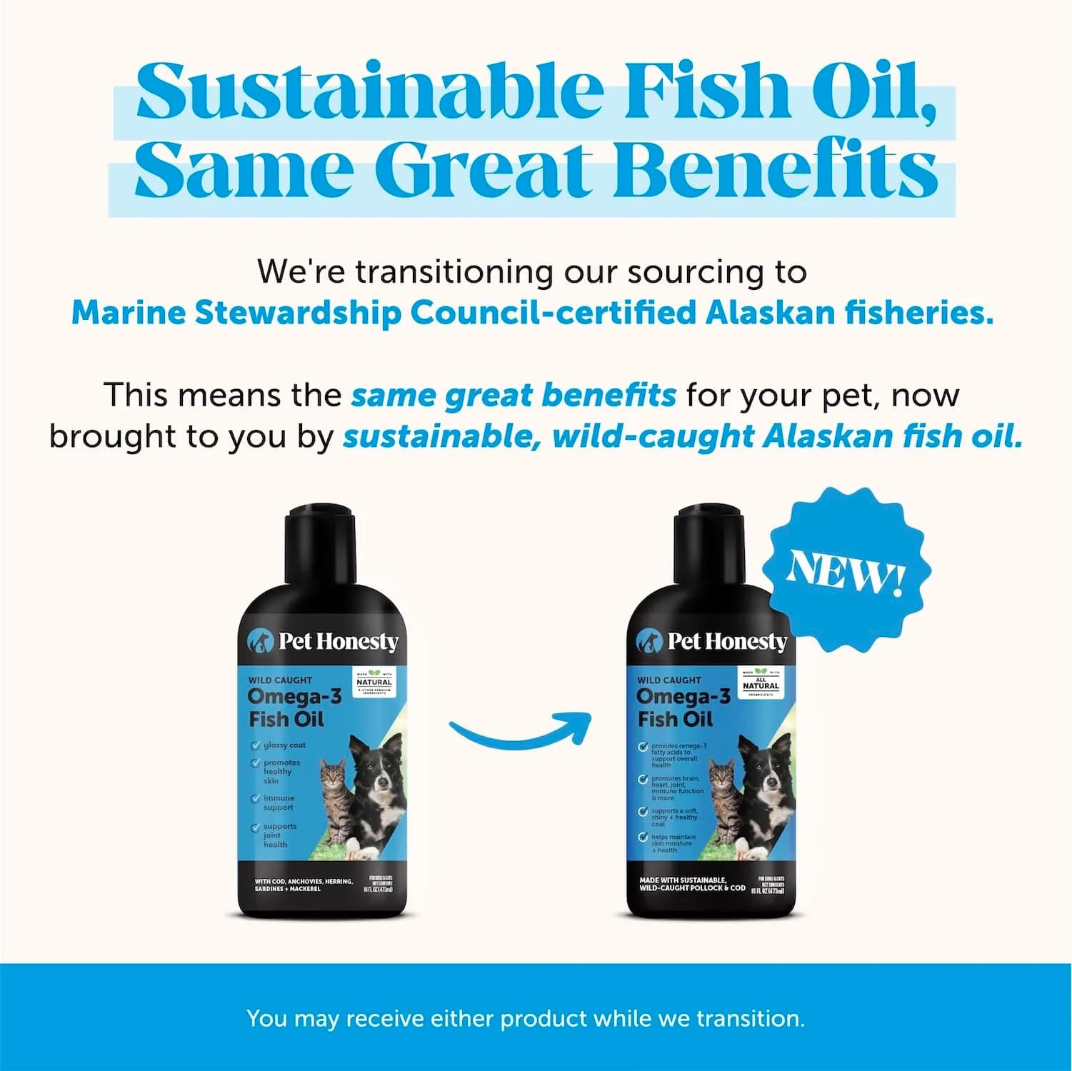 Omega 3 Fish Oil for Dogs and Cats - Liquid Fish Oil for Dogs Skin and Coat Supplement, Dog Omega 3 Fish Oil Supplement EPA + DHA, Wild Caught Pollock & Cod Oil for Dogs for Skin + Coat Health (32oz) thumbnail 4