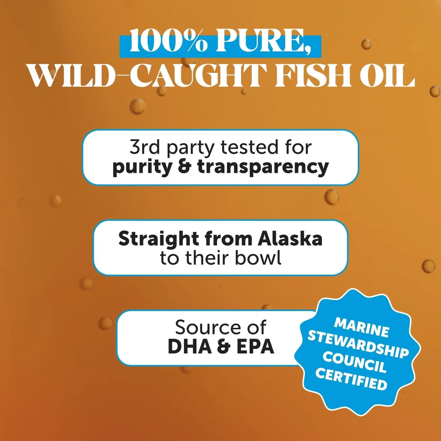 Omega 3 Fish Oil for Dogs and Cats - Liquid Fish Oil for Dogs Skin and Coat Supplement, Dog Omega 3 Fish Oil Supplement EPA + DHA, Wild Caught Pollock & Cod Oil for Dogs for Skin + Coat Health (32oz) thumbnail 3