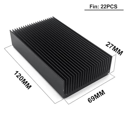 Awxlumv Black Aluminum Heatsink 120x69x27mm (4.72"x2.72"x1.06") | Efficient Heat Dissipation for Electronics thumbnail 2