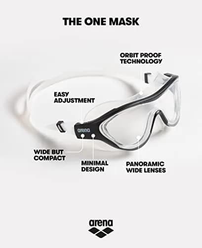 ARENA Unisex The One Swim Mask Large Fit Polycarbonate Non-Mirror Lens Smoke/Black | Comfortable, Crystal-Clear Vision thumbnail 2
