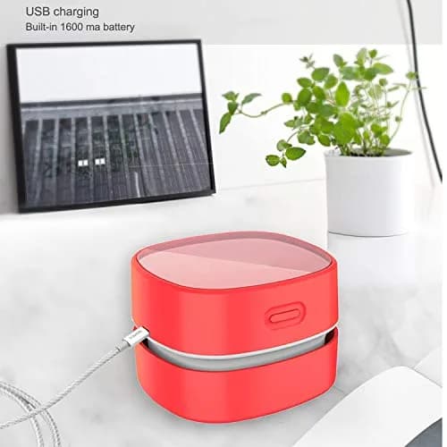 ODISTAR Mini Desktop Vacuum Cleaner Red Charging | Cordless 400 Min Runtime thumbnail 3