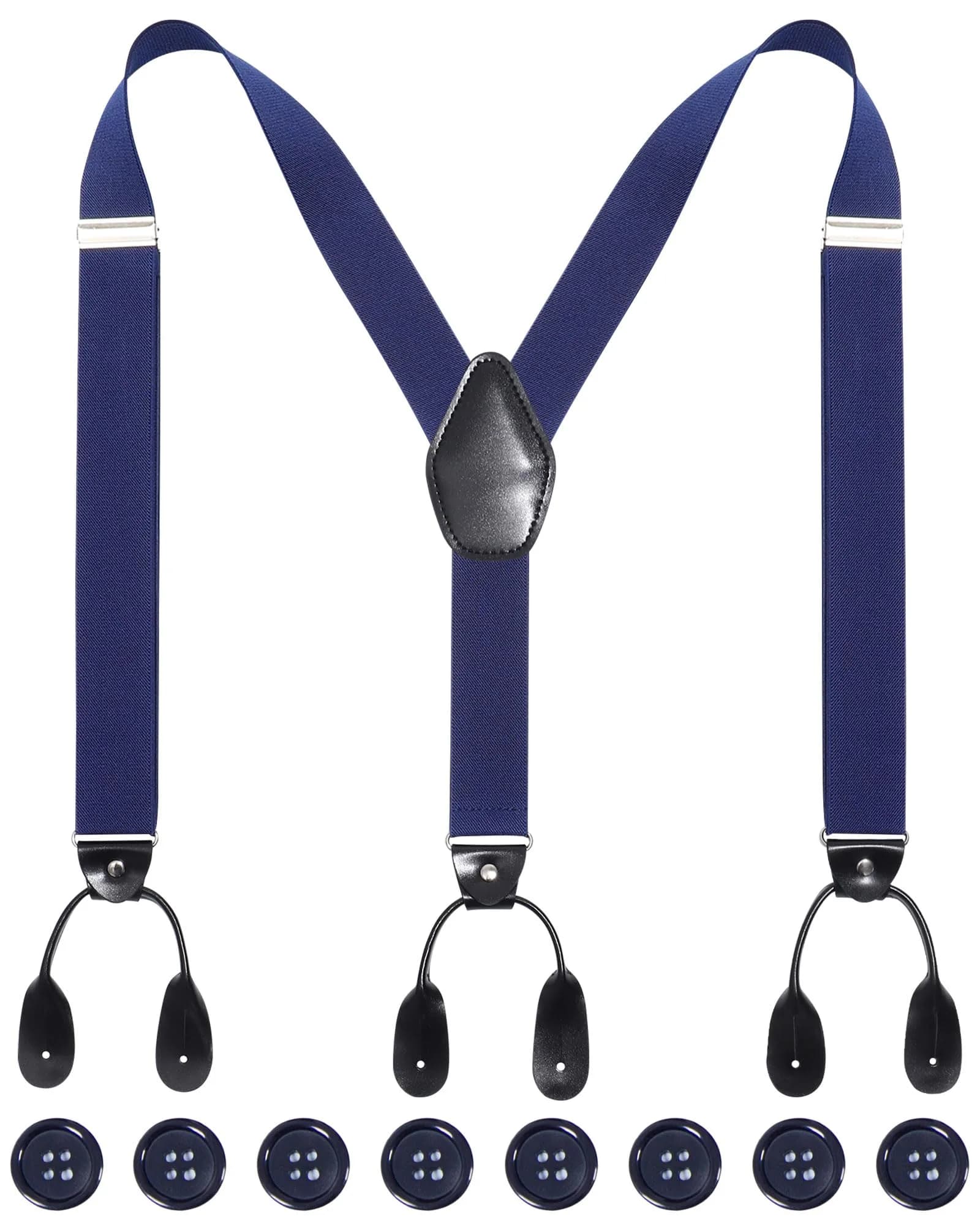 Kajeer Men Button Suspender Adjustable Y-Back Elastic Tuxedo Heavy Duty Suspender | Stylish & Durable