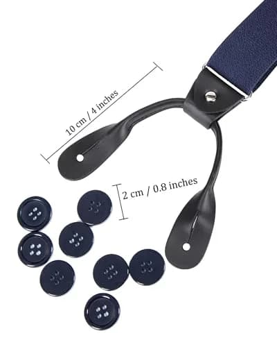 Kajeer Men Button Suspender Adjustable Y-Back Elastic Tuxedo Heavy Duty Suspender | Stylish & Durable thumbnail 3