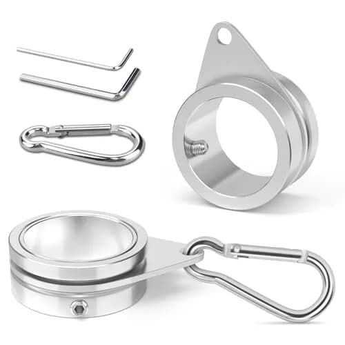 Loretoy 2 Pack Aluminum Alloy Flag Pole Rings 1.27 cm (1.25 Inch) | 360 Degree Rotating Anti-Wrap Design thumbnail 1