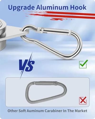 Loretoy 2 Pack Aluminum Alloy Flag Pole Rings 1.27 cm (1.25 Inch) | 360 Degree Rotating Anti-Wrap Design thumbnail 5