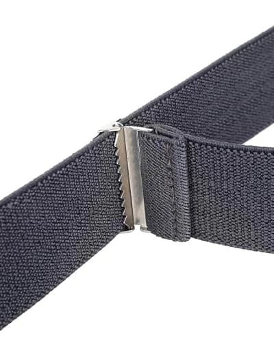 Kajeer Men's Y-Back Button Suspenders - Adjustable Elastic Tuxedo Suspenders (Dark Gray) thumbnail 4