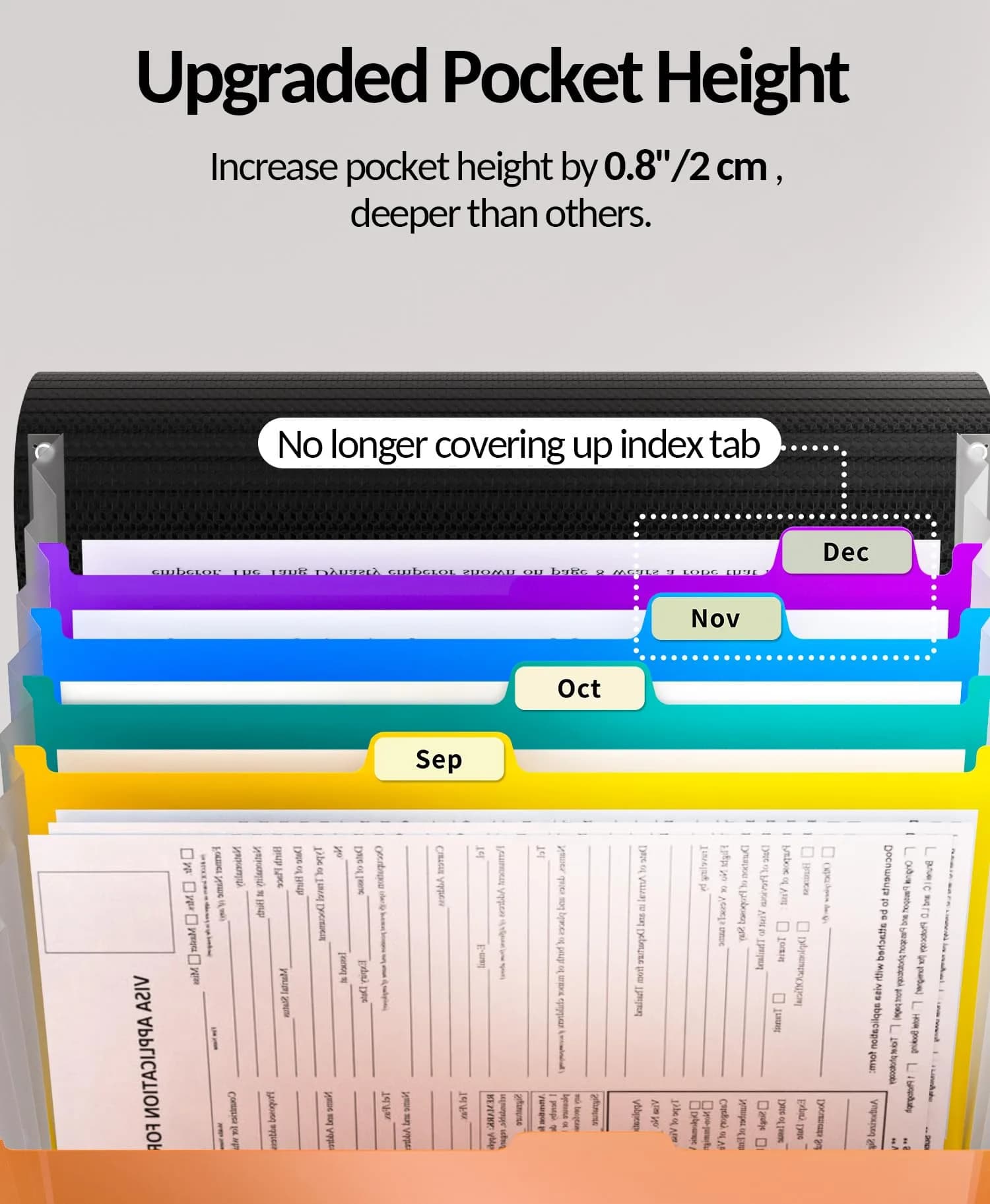 Sooez Accordion File Organizer, 13-Pocket Expanding File Folder Letter Size | Acid-Free Paper for Secure Document Storage - view 3
