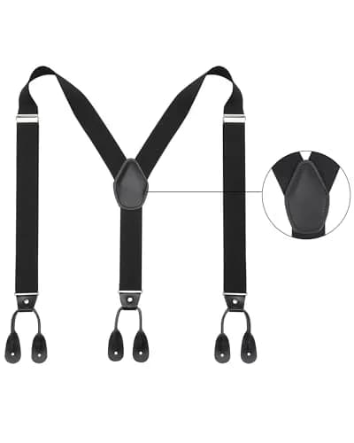 Kajeer Men Button Suspender Adjustable Y-Back Elastic Tuxedo Heavy Duty Suspender | Versatile Formal & Casual Support thumbnail 2
