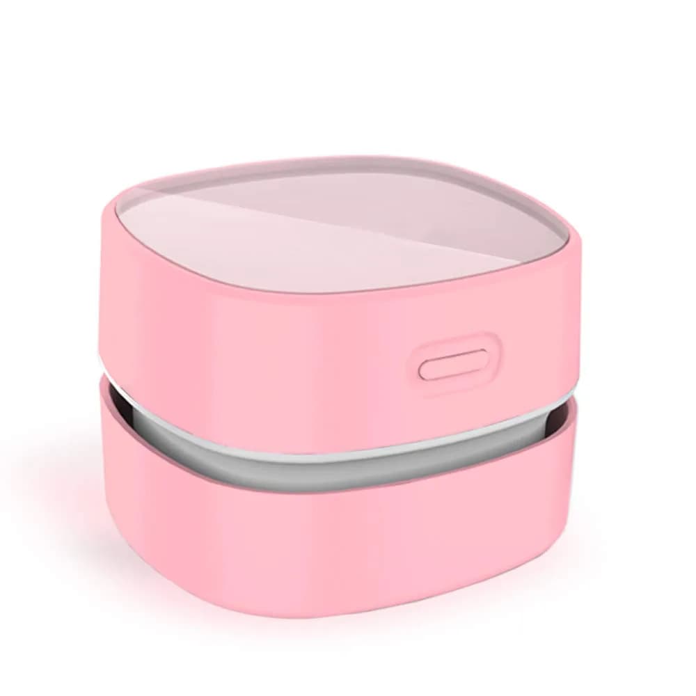 ODISTAR Mini Desktop Vacuum Cleaner Pink AA Battery Powered | Cordless Convenience for Table Dust - main product image