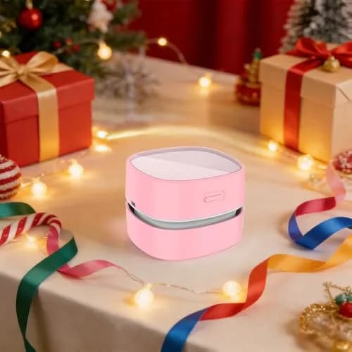 ODISTAR Mini Desktop Vacuum Cleaner Pink | Cordless, Rechargeable, 400 Min Runtime, 1000Pa Suction thumbnail 7