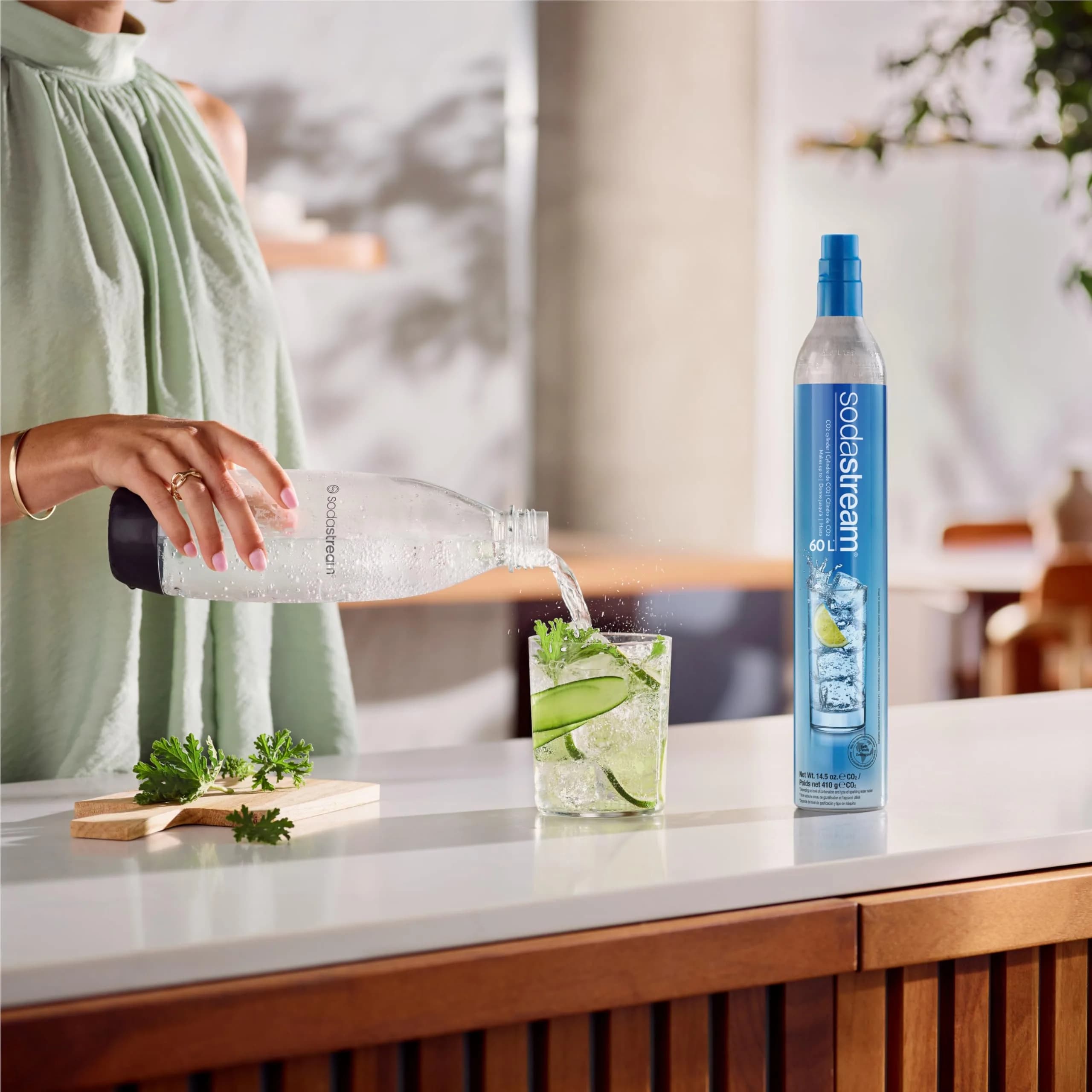 SodaStream CO2 Gas Refill Pack - 2 Blue Screw-in Cylinders (60L Each) | Carbonate Up to 120 Gallons - view 5