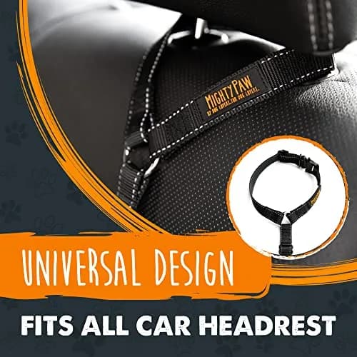 Mighty Paw Dog Seat Belt for Car Headrest | Adjustable Nylon Safety Restraint (70-120 chars) thumbnail 3