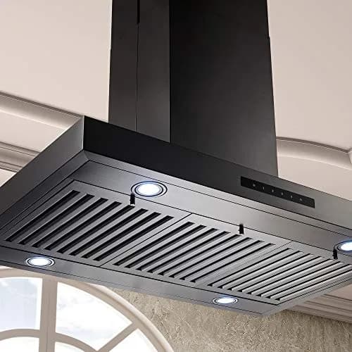 ZLINE Kitchen and Bath 30 in. 400 CFM Convertible Vent Island Range Hood in Black Stainless Steel | Modern Island Mount thumbnail 7