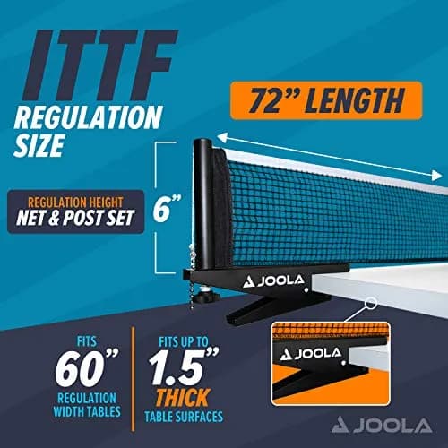 JOOLA Premium Inside Table Tennis Net and Post Set | 72" Regulation Size, Black, Easy Setup thumbnail 5