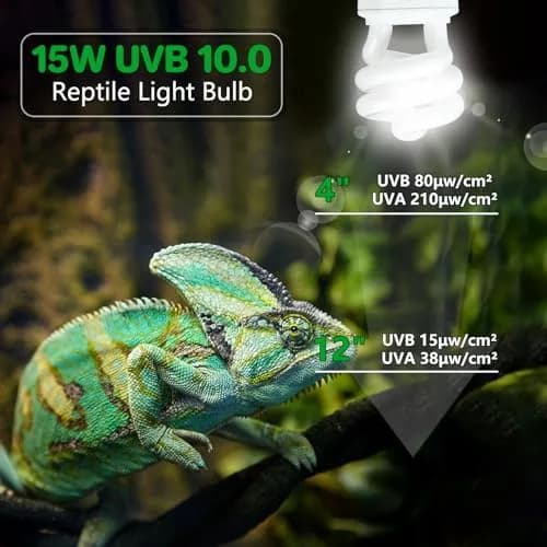LUCKY HERP UVA UVB Reptile Light 5.0 15W | Tropical UVB 100 Compact Fluorescent Lamp for Lizards, Tortoises, Snakes thumbnail 5