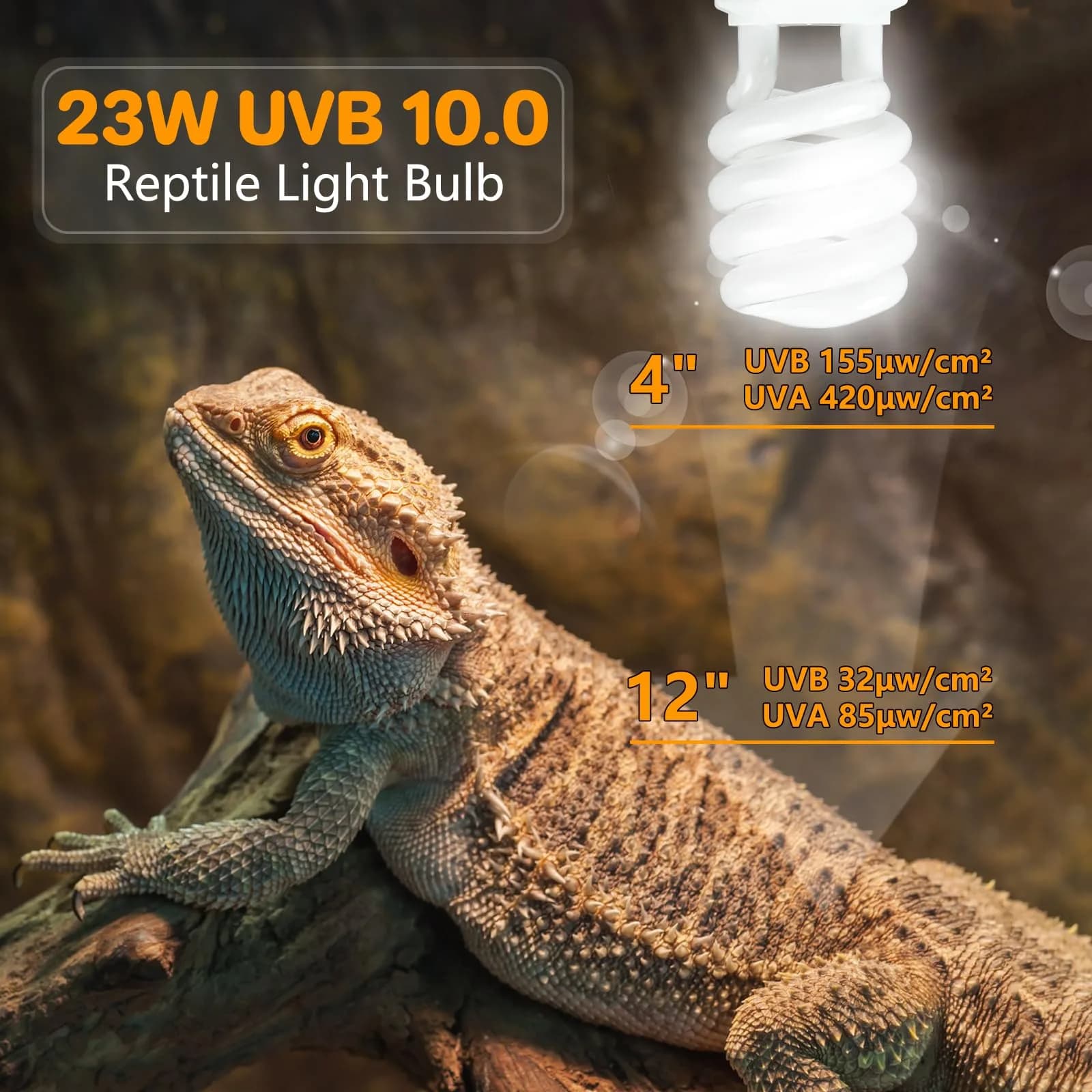LUCKY HERP UVA UVB Reptile Light 10.0, 23W Compact Fluorescent Lamp | Essential Desert Reptile Lighting - view 5