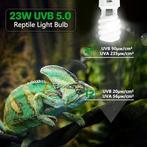 LUCKY HERP UVA UVB Reptile Light 5.0 23W 5% UVB 30% UVA 1265 Lumens | Essential for Reptile Health & Growth thumbnail 5