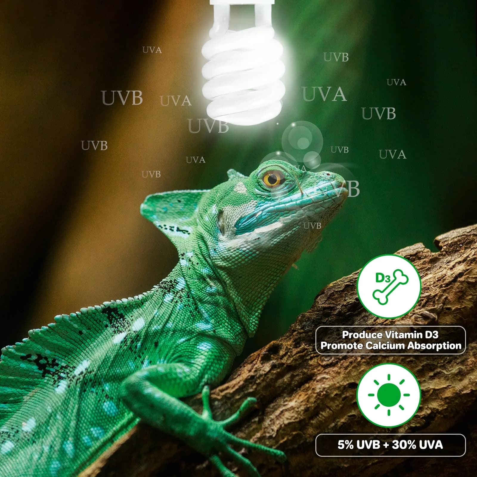 LUCKY HERP UVA UVB Reptile Light 5.0 23W 5% UVB 30% UVA 1265 Lumens | Essential for Reptile Health & Growth - view 6