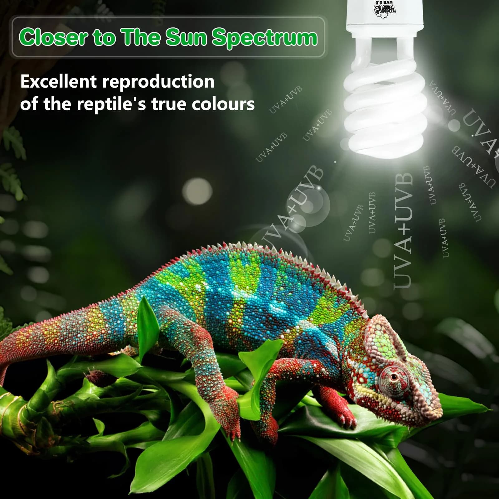 LUCKY HERP UVA UVB Reptile Light 5.0 23W 5% UVB 30% UVA 1265 Lumens | Essential for Reptile Health & Growth - view 2