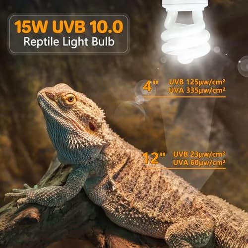 LUCKY HERP UVA UVB Reptile Light 10.0 15W Compact Fluorescent Lamp | Simulates Desert Sunlight for Bearded Dragons, Lizards, Tortoises thumbnail 5