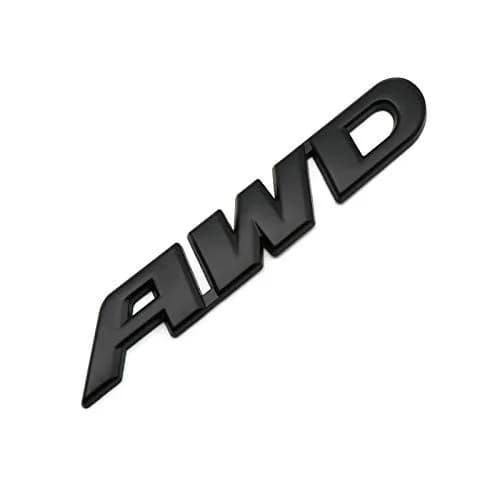 EmbRoom AWD Emblem, 3D Metal Tailgate Side Sticker Badge Replacement For 4x4 All Wheel Drive SUV Off Road (Red) 8.9cm (3.5in) — Black