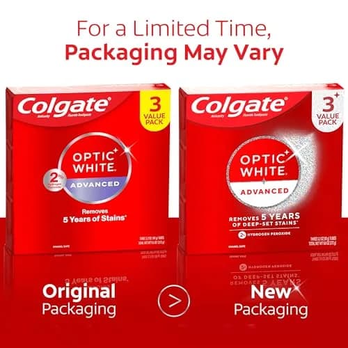Colgate Optic White Advanced Hydrogen Peroxide Toothpaste 3.2 oz (95ml) 3-Pack | Clinically Proven Whitening thumbnail 2