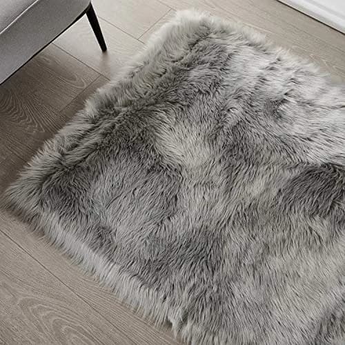SERISSA Fluffy Faux Sheepskin Fur Area Rug 2ft x 4ft | Soft, Hypoallergenic, Modern Decor thumbnail 3