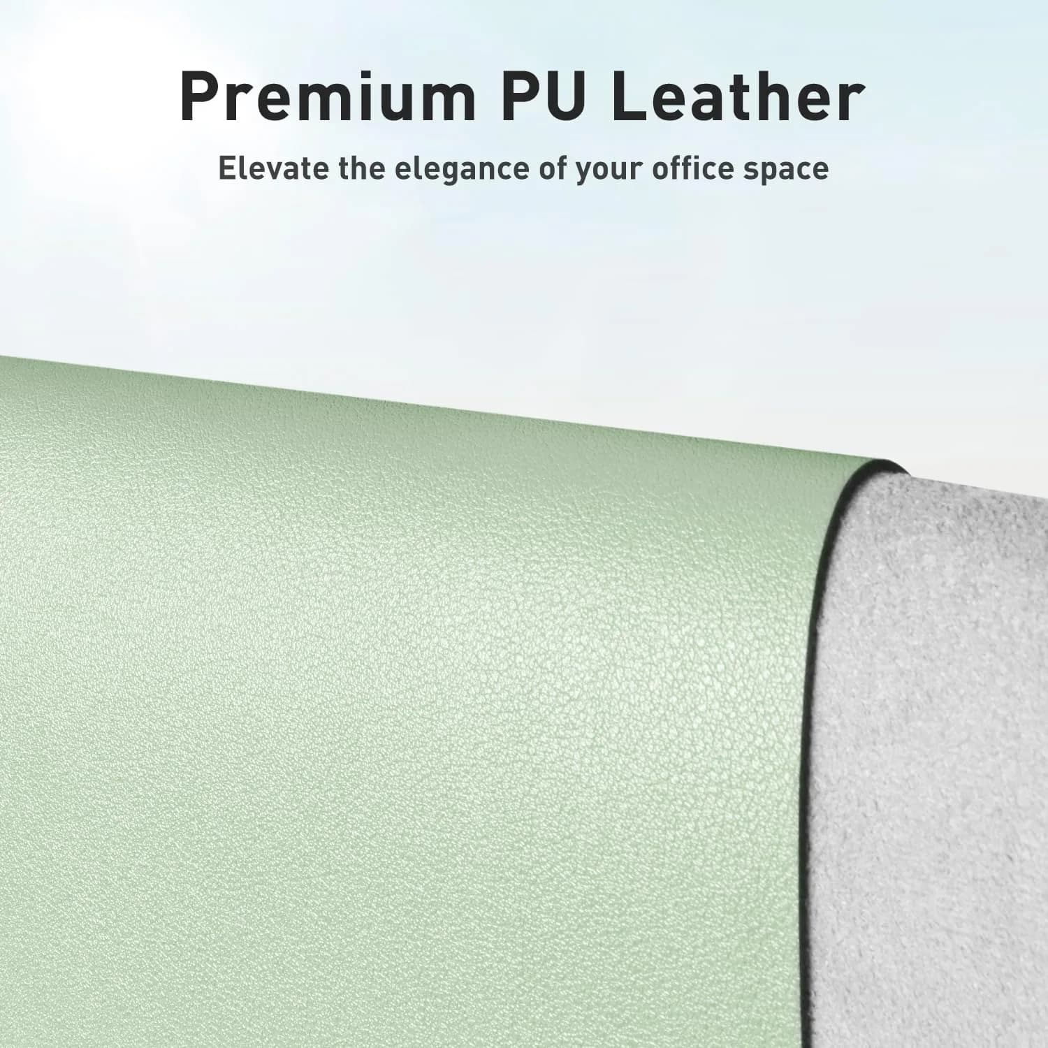 Aothia PU Leather Desk Pad Protector with Suede Base, 35 x 17 Inches, Brown | Protects Your Desk Surface - view 2