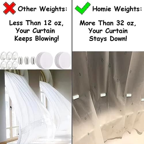 Homie Magnetic Curtain Weights 8 Pack Waterproof Magnets + Carrying Case, 204g (7.2 oz) Total Weight | Stop Curtains Blowing thumbnail 2
